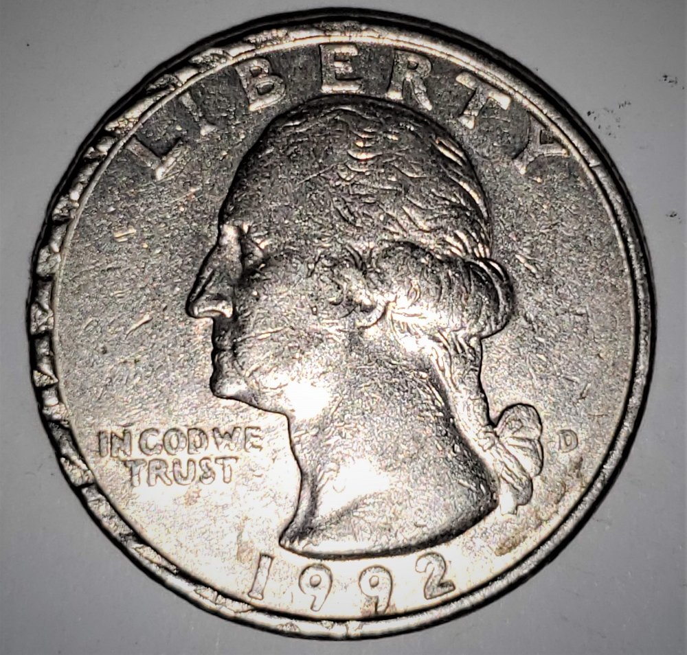 1992-Washington-Quarter-With-Odd-Edges